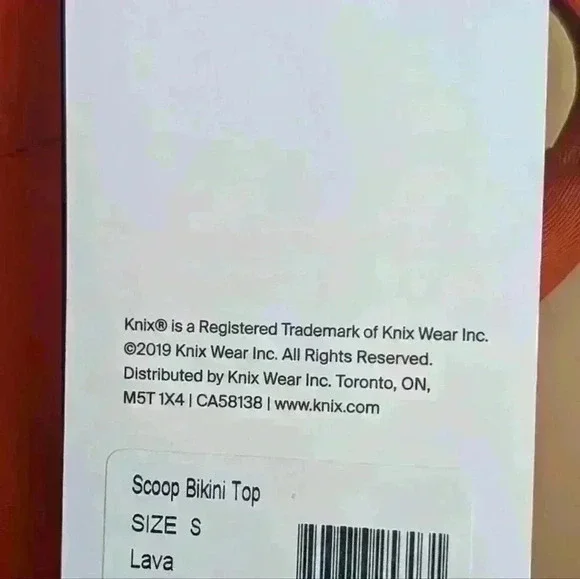 NWT Knix Scoop Bikini Top Color Lava Size Small - Picture 6 of 6